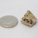 Sterling Silver Traditional Water Mills House Charm Pendant Vintage c1970