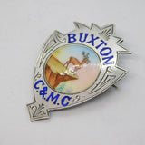 Edwardian Sterling Silver Enamel Buxton Car & Motor Club Brooch Antique