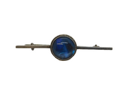 Sterling Silver Morpho Butterfly Wing Set Bar Brooch Antique c1930 Art Deco
