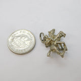 Sterling Silver Horse Show Jumping Charm Pendant Vintage c1970s