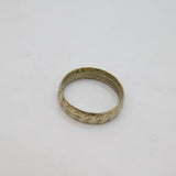 Sterling Silver Star Patterned Florin Coin Band Ring Antique c1940 Size S 1/2