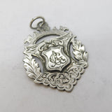 Scandinavian Sterling Silver Rampant Lion Fob Medal Antique c1920 Art Deco