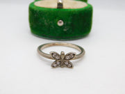 Sterling Silver Spinel Butterfly Dress Ring Vintage c1970 Size Q UK