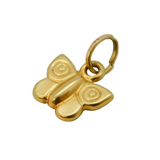 9ct Yellow Gold Small Butterfly Charm Pendant Vintage c1970s