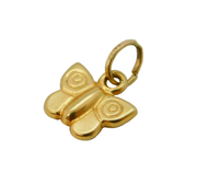 9ct Yellow Gold Small Butterfly Charm Pendant Vintage c1970s