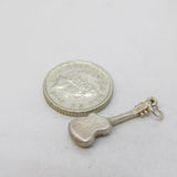 Sterling Silver Guitar Charm Pendant Vintage c1970s