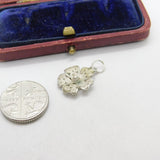 Sterling Silver Filigree Flower Charm Pendant Vintage c1970