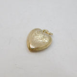 Edwardian Sterling Silver Swallow Front Heart Charm Or Pendant Antique c1910s
