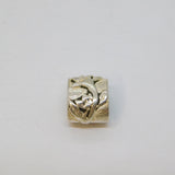 Sterling Silver Floral Charm Bead For Bracelet Vintage c2000