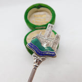 Sterling Silver Enamel Worcester Cathedral Souvenir Teaspoon Vintage 1977