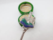 Sterling Silver Enamel Worcester Cathedral Souvenir Teaspoon Vintage 1977