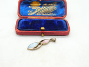 Sterling Silver Dyed Mother of Pearl Drop Charm Pendant Vintage c1970