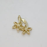 Sterling Silver CZ Double Flower Form Charm Pendant Contemporary c2000s