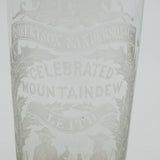 Victorian Etched Glass 'Mountain Dew' Leith Whisky Tumbler Antique c1880