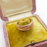 Silver Gilt Ring With Four Band Twist Vintage c1970 Size Q