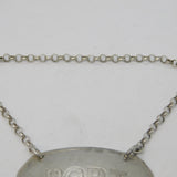 Art Deco Sterling Silver Port Decanter Label Antique 1931 London