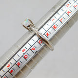 Sterling Silver Iridescent Crystal Solitaire Dress Ring Modern c2000 Size N 1/2