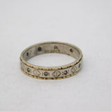 9ct Yellow Gold & Sterling Silver Paste Set Eternity Ring Antique c1930 Art Deco