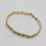 Gold On Sterling Silver Crystal, Hearts & Kisses Bracelet Contemporary c2000