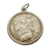 Sterling Silver St Christopher Charm Pendant Vintage c1970