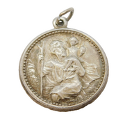 Sterling Silver St Christopher Charm Pendant Vintage c1970