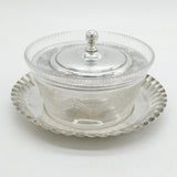 Boxed Victorian Sterling Silver & Glass Dessert Dish with Royal Cypher Antique