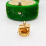 9ct Yellow Gold Good Luck Wishing Well Charm Pendant Vintage 1973 Birmingham