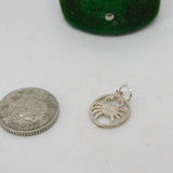 Sterling Silver Small Cancer the Crab Charm Pendant Vintage c1970