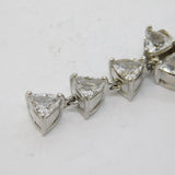 Sterling Silver Paste Set Floral Drop Charm Pendant Vintage c1970s