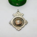 Gold & Sterling Silver Football Soccer Fob Medal Antique 1937 Birmingham