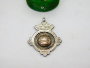 Gold & Sterling Silver Football Soccer Fob Medal Antique 1937 Birmingham