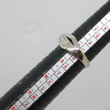 Sterling Silver Crystal Set Crossover Band Ring Vintage c1970 Size Q 1/2