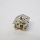Sterling Silver Skiing Chalet Charm Pendant Vintage c1970