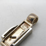 Studio Sterling Silver Modernist White Topaz Pendant Vintage c2000s