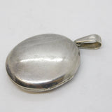 Sterling Silver Victorian Style Floral Locket Pendant Vintage c1970