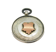 Gold On Sterling Silver Sporting Fob Medal Antique 1930 Birmingham