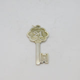 Sterling Silver Patterned 21st Birthday Key Pendant Vintage c1970