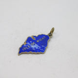 Sterling Silver Blue Enamel Isle Of White County Charm Pendant Vintage c1970