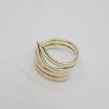 Sterling Silver Double Strand Wrap Around Studio Band Ring Modern c1990 Size Q