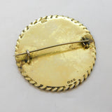 Sterling Silver Gilt Celtic Pattern Shield Brooch Pin Vintage 1963 London