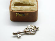 Sterling Silver 18th Birthday Key Charm Pendant Vintage c1970