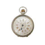19th Century Swiss .935 Silver Cased Silvered Dial Ladies Pocket Watch Antique