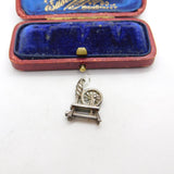 Sterling Silver Spinning Wheel Charm Pendant Vintage c1970