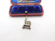Sterling Silver Spinning Wheel Charm Pendant Vintage c1970