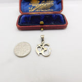 Sterling Silver Arabic Characters Charm Pendant Vintage c1970