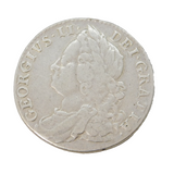King George II Silver Roses Shilling Coin Antique 1747 Fine Condition