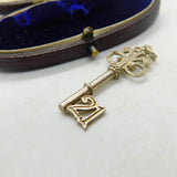 Sterling Silver Commemorative 21st Birthday Key Charm Pendant Vintage c1970