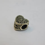Sterling Silver PANDORA Cutwork Heart Charm Bead Vintage c2000