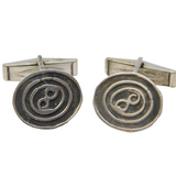 Sterling Silver Swirl Pattern Pair of Gents Cufflinks Vintage c1980s