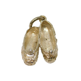 Sterling Silver Slipper Shoes Charm Pendant Vintage c1970